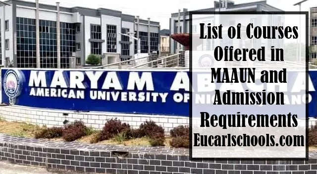 List of Courses Offered in MAAUN and Admission Requirements