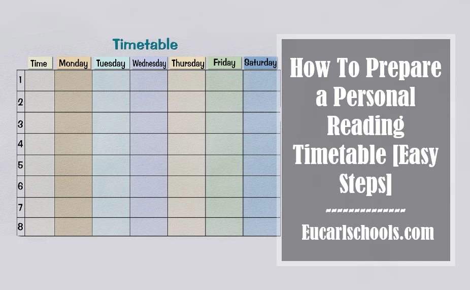 How To Prepare a Personal Reading Timetable